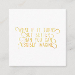 Beter dan je je kunt voorstellen - vierkante kaart visitekaartje