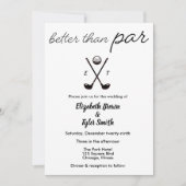 "beter dan par" Golf-themed Wedding Invitations Kaart (Voorkant)