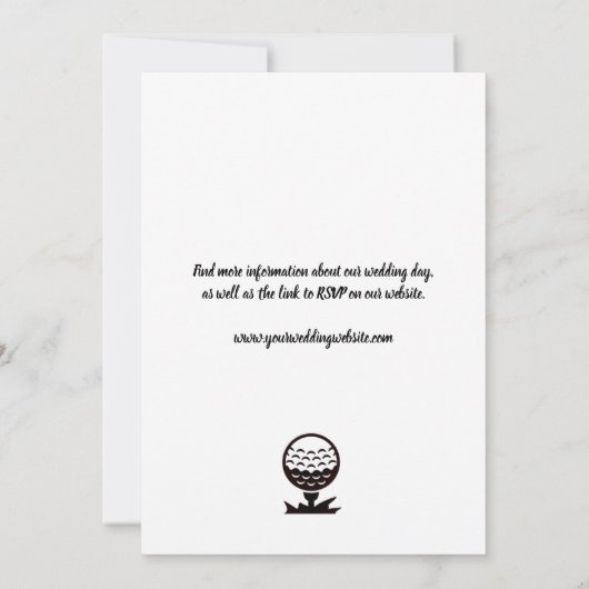 "beter dan par" Golf-themed Wedding Invitations Kaart (Achterkant)