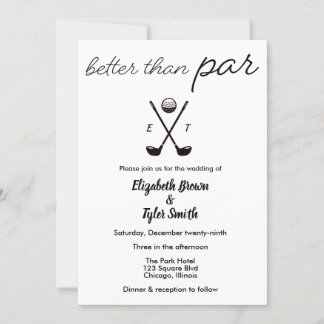 "beter dan par" Golf-themed Wedding Invitations Kaart