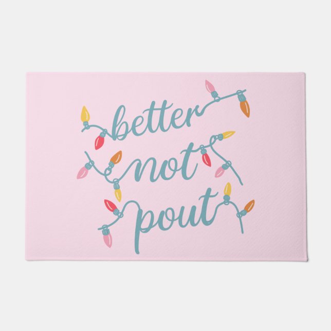 Beter dan Pout Cute Pink kerst Deurmat (Voorkant)