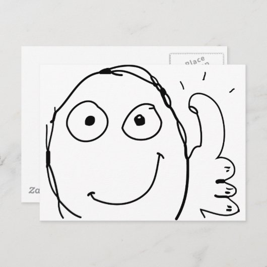 beter dan verwacht duim omhoog briefkaart (Voorkant / Achterkant)