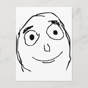 Beter dan verwacht gezicht briefkaart