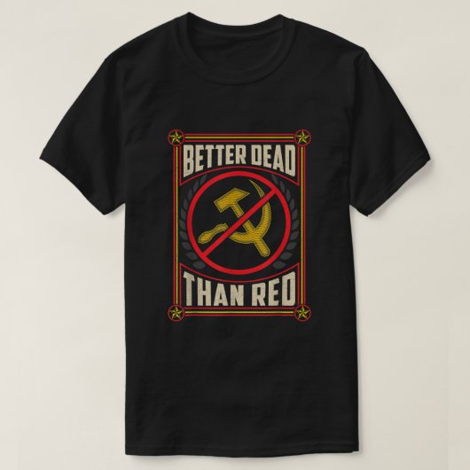 Beter dood dan rood grappig, koude oorlogstijd, an t-shirt (Design voorkant)