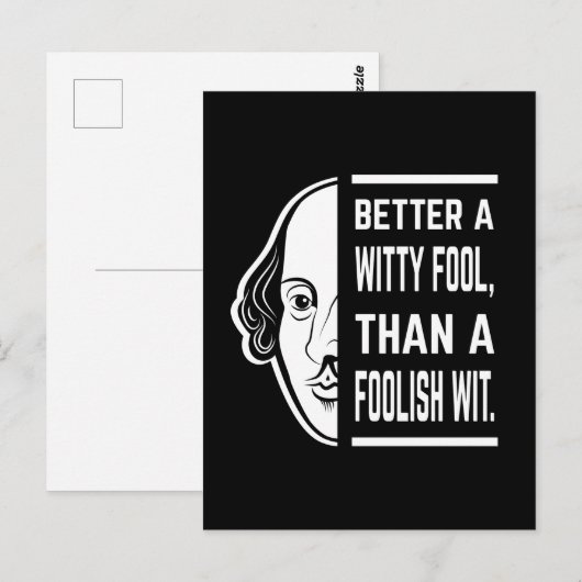 Beter een Witty Fool Shakespeare Thespian Quote Briefkaart (Voorkant / Achterkant)