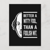 Beter een Witty Fool Shakespeare Thespian Quote Briefkaart (Voorkant)