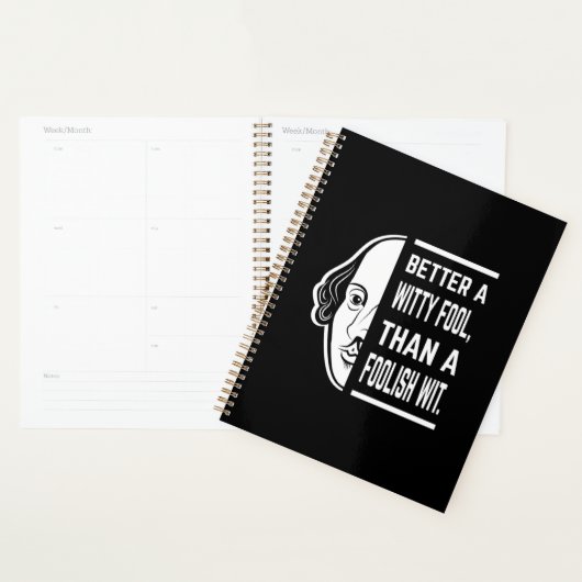 Beter een Witty Fool Shakespeare Thespian Quote Planner (Display)