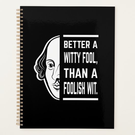 Beter een Witty Fool Shakespeare Thespian Quote Planner (Voorkant)