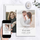 Beter gecombineerd zwart & wit 2 Foto-Verloving Kaart