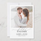 Beter gecombineerd zwart & wit 4 Foto-Verloving Kaart (Voorkant)