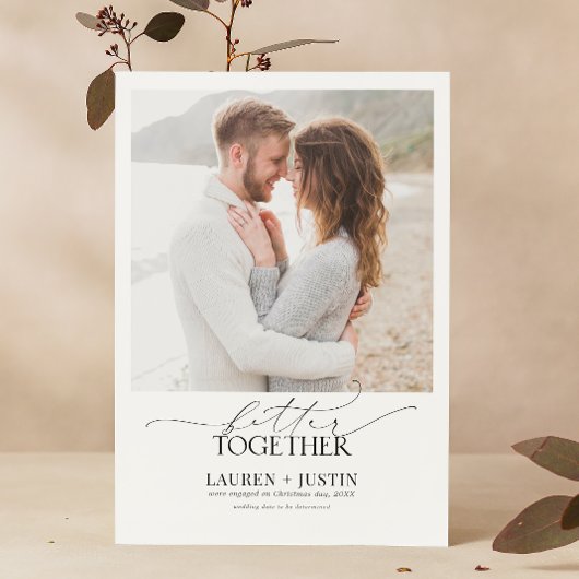 Beter gecombineerd zwart & wit 4 Foto-Verloving Kaart