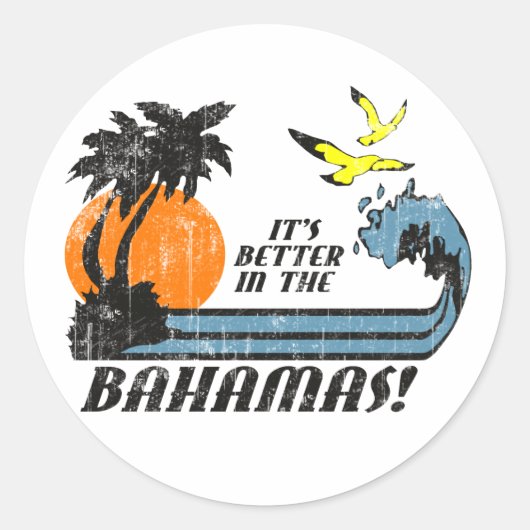 Beter in Bahamas Faded Ronde Sticker (Voorkant)