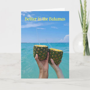 Beter in de Bahama's ananas drink op het strand Kaart
