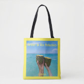 Beter in de Bahama's, ananasrum, jouw naam Tote Bag (Voorkant)
