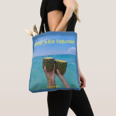 Beter in de Bahama's, blauwe grens, jouw naam Tote Bag (Dichtbij)