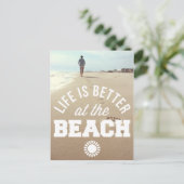Beter in het strand briefkaart (Staand voorkant)
