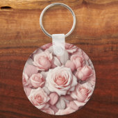 Beter in Roze Rozen (personaliseer) Sleutelhanger (Voorkant)