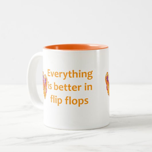 Beter in Teenslippers Tweekleurige Koffiemok (Voorkant links)