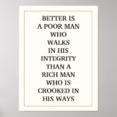 BETER IS EEN ARME MAN DIE IN ZIJN INTEGRITEIT WIL  POSTER (Voorkant)