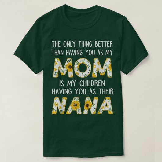 Beter je nana Sunflower Grandmoeder Loopt T-shirt (Design voorkant)