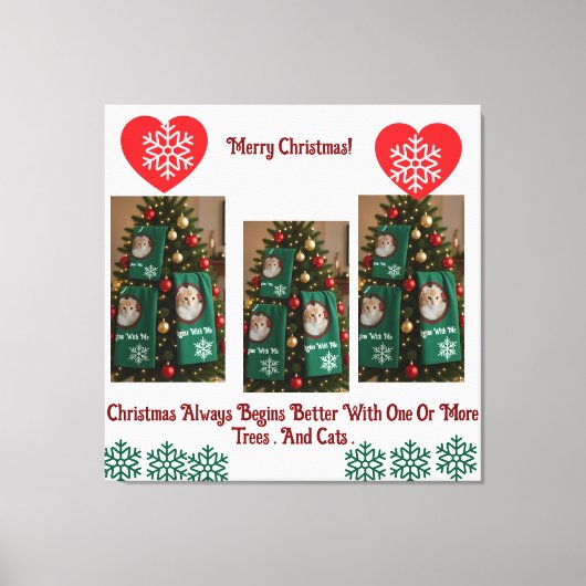 Beter Kerstmis Met Katten Canvas Afdruk (Voorkant)