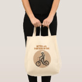 Beter Laat Dan Dood Op Tijd - Biker Design Tote Bag (Voorkant (product))