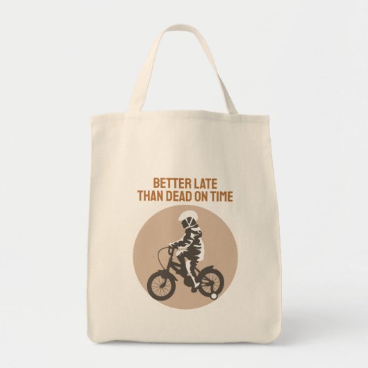 Beter Laat Dan Dood Op Tijd - Biker Design Tote Bag (Voorkant)