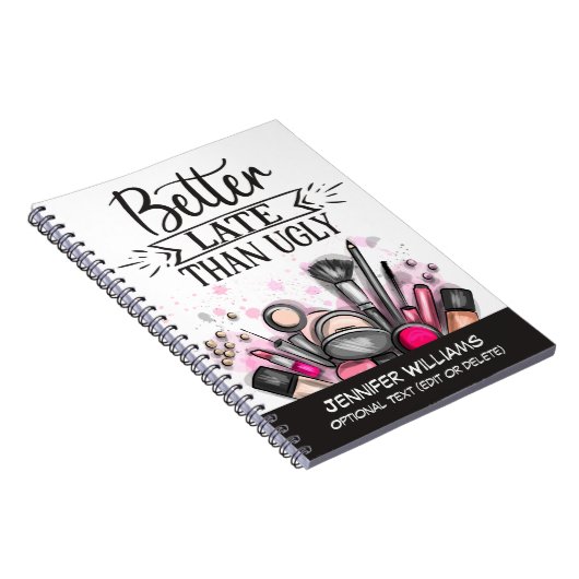 Beter laat dan lelijk leuk zelf-ironisch verzinnen notitieboek (Rechterzijde)