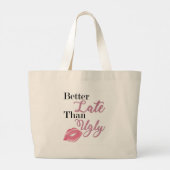 Beter laat dan lelijk Luxe Canvas tas (Achterkant)