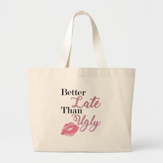 Beter laat dan lelijk Luxe Canvas tas (Voorkant)