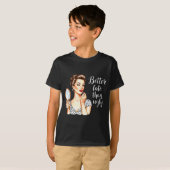 Beter Laat Dan Lelijk Retro Grafische Kunst T-shirt (Voorkant volledig)