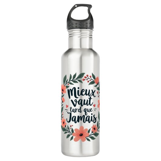 Beter laat dan nooit – Franse bloemlezing Waterfles (Voorkant)