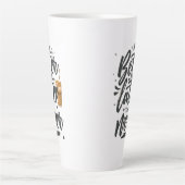 Beter laat dan nooit grappig koffie citaat latte mok (Voorkant)