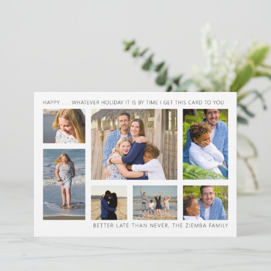 Beter laat dan nooit te laat Kerstmis Nieuwjaar Aankondiging (Staand voorkant)