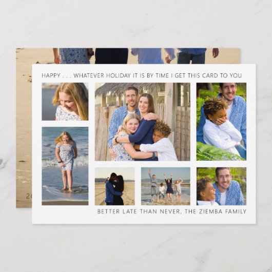 Beter laat dan nooit te laat Kerstmis Nieuwjaar Aankondiging (Voorkant / Achterkant)