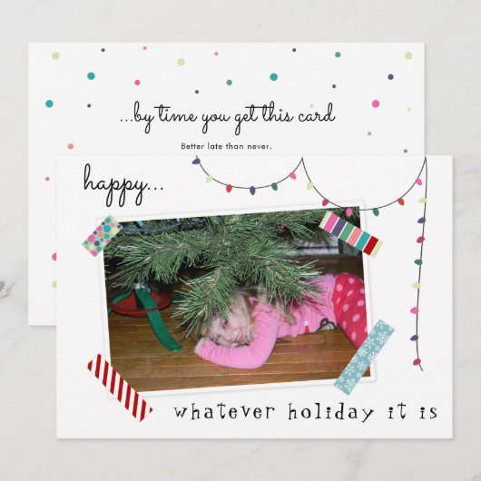 Beter laat dan nooit vertraagde kerst Kaart (Voorkant / Achterkant)