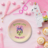 Beter laat dan Ugly Zombie Papieren Bordje (Feest)