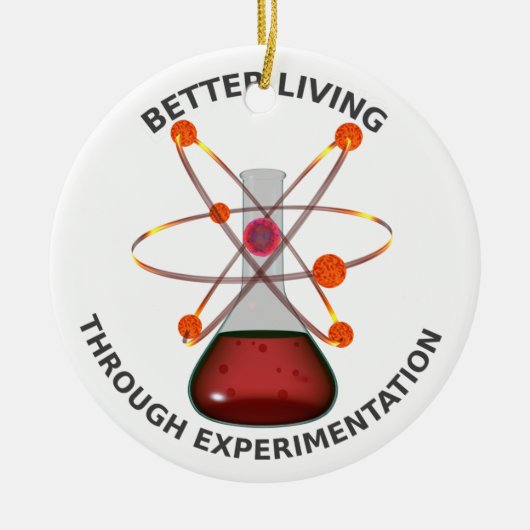 Beter leven dankzij experimenten keramisch ornament (Voorkant)