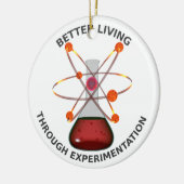 Beter leven dankzij experimenten keramisch ornament (Links)