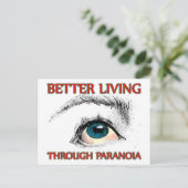 Beter leven door paranoia briefkaart (Staand voorkant)