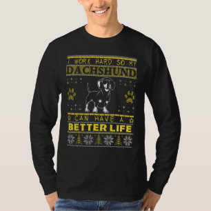 Beter leven met Dachshund, lomp kerstmis T-shirt