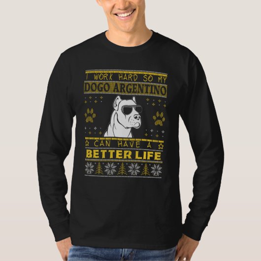 Beter leven met Dogo Argentino grappig lomp T-shirt (Voorkant)