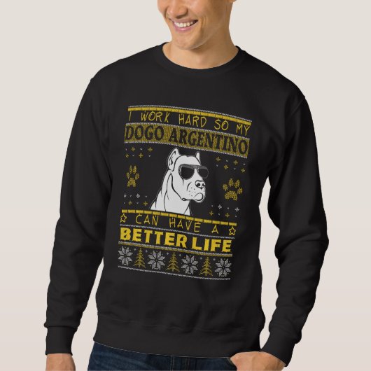 Beter leven met Dogo Argentino grappig lomp Trui (Voorkant)