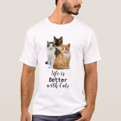 Beter leven met katten / Kat minnaar  T-shirt (Voorkant)