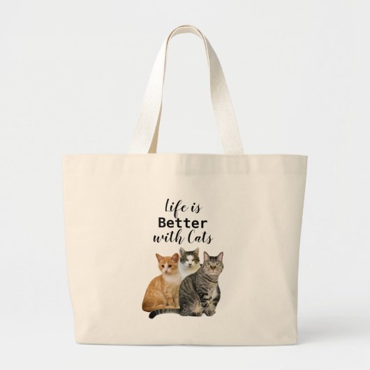 Beter leven met katten/kattenbrood grote tote bag (Voorkant)