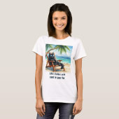 Beter leven op het strand Kattenliefhebbers T-shirt (Voorkant volledig)