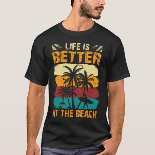 Beter leven op het strand t-shirt (Voorkant)