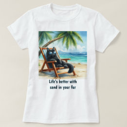 Beter Leven voor Kattenliefhebbers Aan Het Strand T-shirt