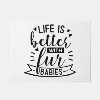 Beter met bont baby's deurmat