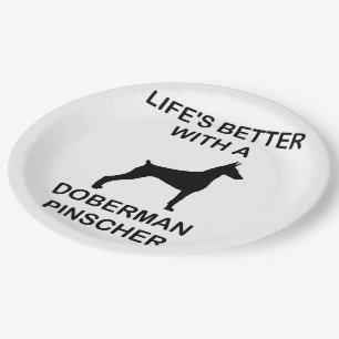 beter met een doberman pinscher papieren bordje